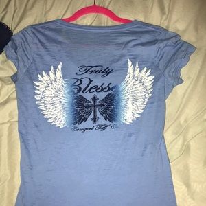 Cowgirl Tuff “Truly Blessed” v neck t-shirt